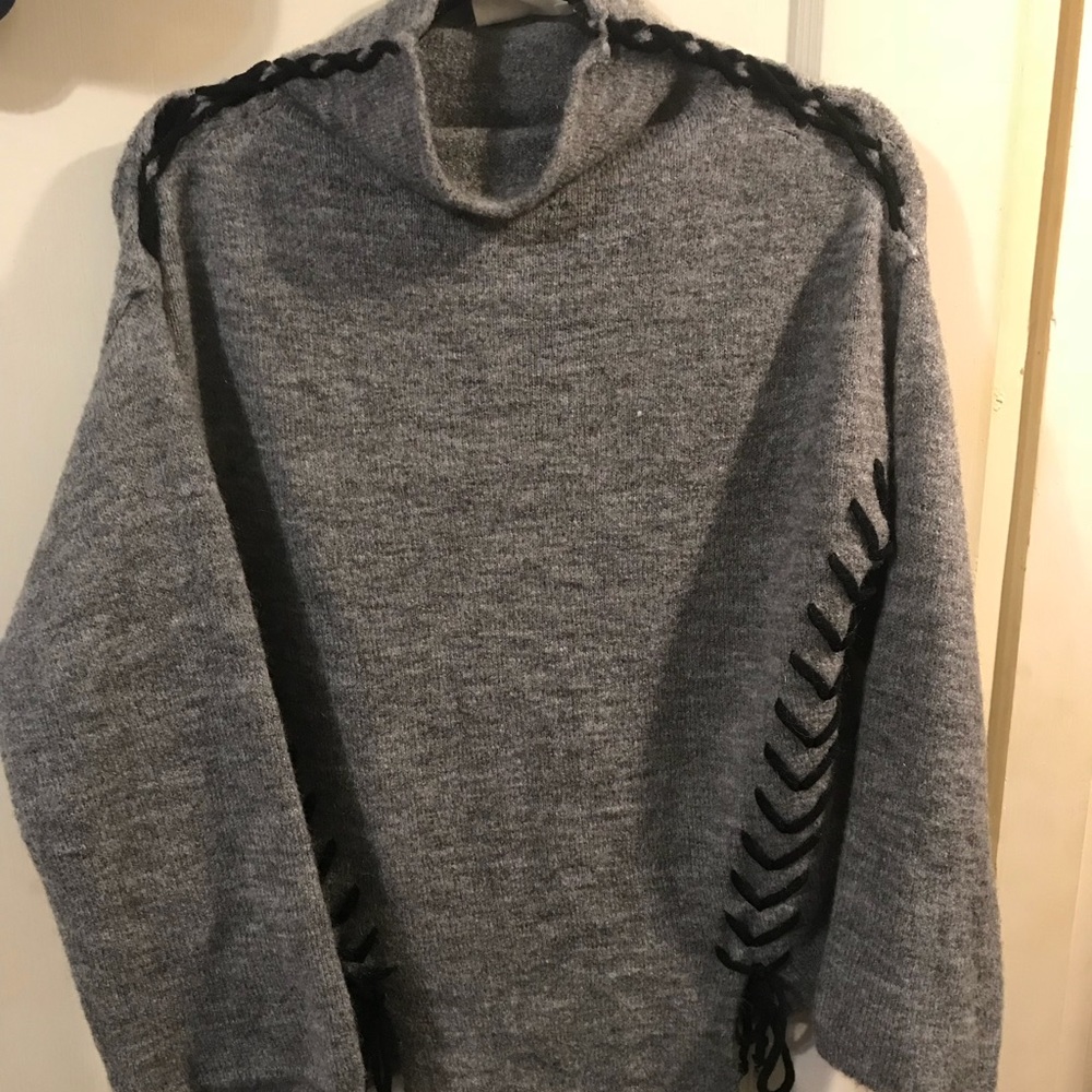 Gray mock neck sweater